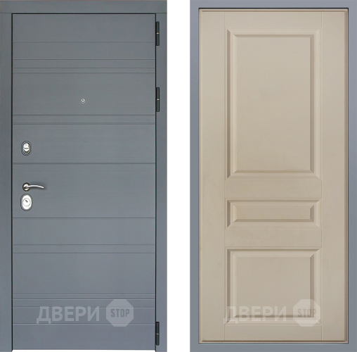 Дверь Заводские двери Лира Софт графит Стокгольм Шампань в Пушкино