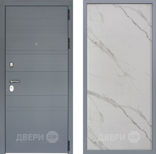Дверь Заводские двери Лира Софт графит Тривия Мрамор белый в Пушкино