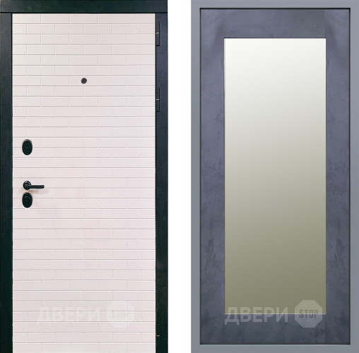 Дверь Заводские двери Сохо Зеркало Модерн Бетон темный в Пушкино