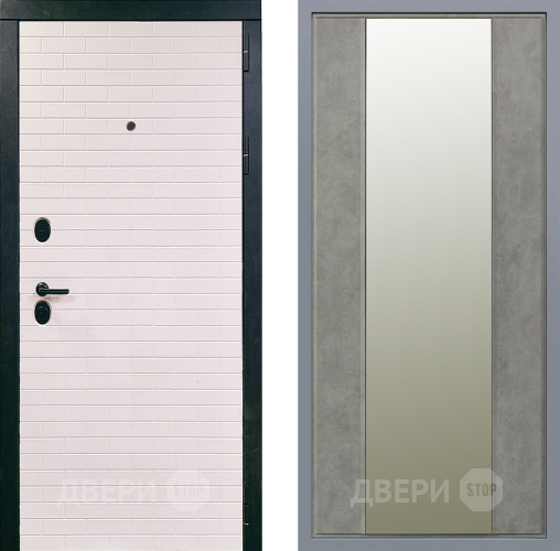 Дверь Заводские двери Сохо Зеркало Макси Бетон темный в Пушкино