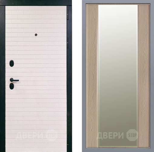 Дверь Заводские двери Сохо Зеркало Макси Беленый дуб в Пушкино