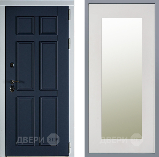 Дверь Заводские двери Стокгольм Зеркало Модерн Белый софт в Пушкино