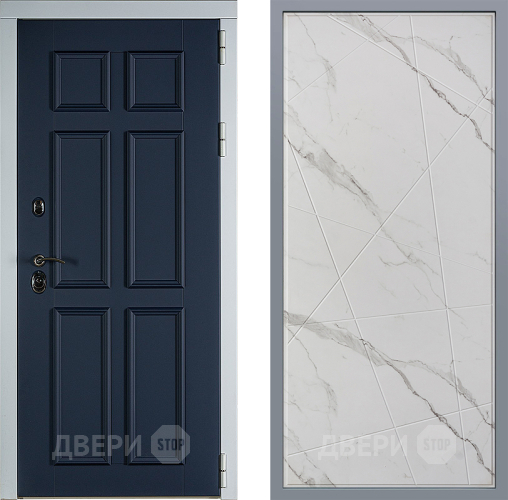 Дверь Заводские двери Стокгольм Флитта Мрамор белый в Пушкино