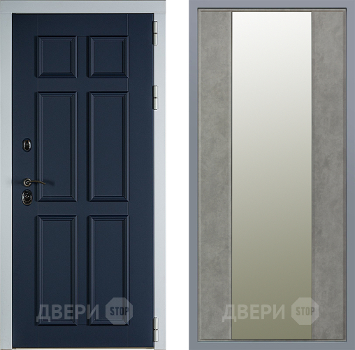 Дверь Заводские двери Стокгольм Зеркало Макси Бетон темный в Пушкино