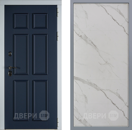 Дверь Заводские двери Стокгольм Тривия Мрамор белый в Пушкино