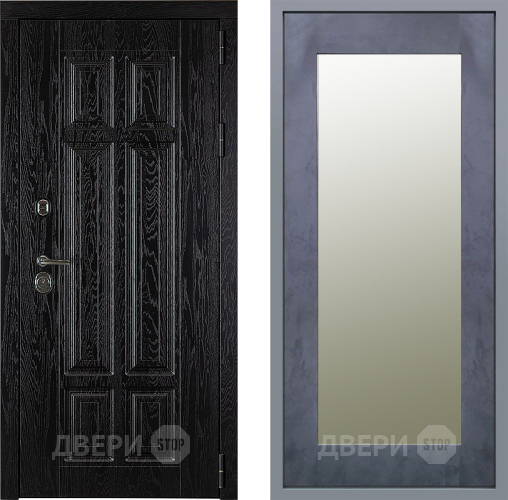 Дверь Заводские двери Мюнхен Зеркало Модерн Бетон темный в Пушкино