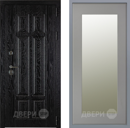 Дверь Заводские двери Мюнхен Зеркало Модерн Грей софт в Пушкино