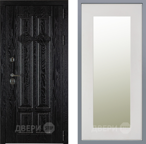 Дверь Заводские двери Мюнхен Зеркало Модерн Белый софт в Пушкино