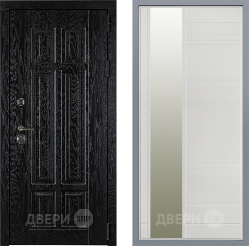 Дверь Заводские двери Мюнхен Зеркало Лира Белый софт в Пушкино