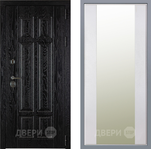 Дверь Заводские двери Мюнхен Зеркало Макси Белый шелк в Пушкино