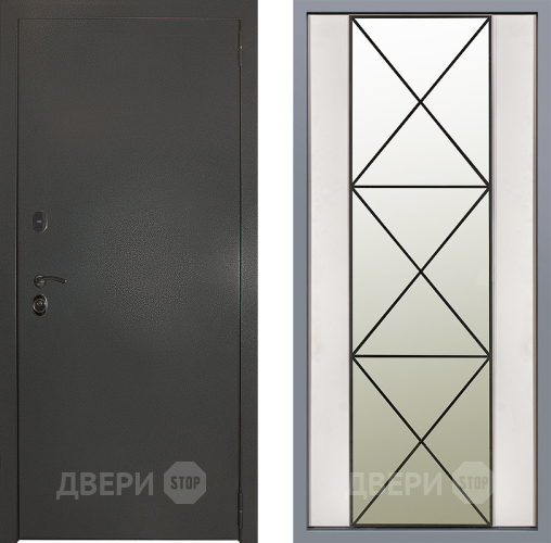 Дверь Заводские двери Эталон 3к антик серебро Зеркало Перфекто Структурное дерево в Пушкино