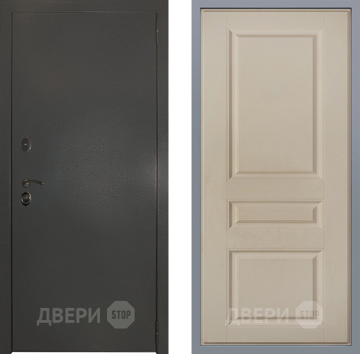 Дверь Заводские двери Эталон 3к антик серебро Стокгольм Шампань в Пушкино