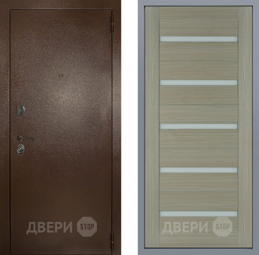 Дверь Заводские двери Эталон 3к антик медь СБ-1 Капучино в Пушкино