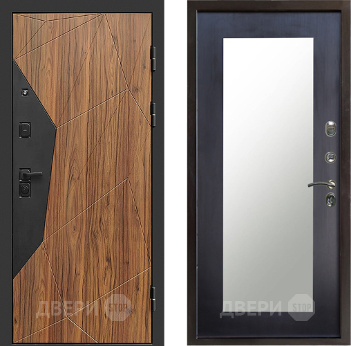 Входная металлическая Дверь Престиж Avangard Зеркло Пастораль Венге в Пушкино