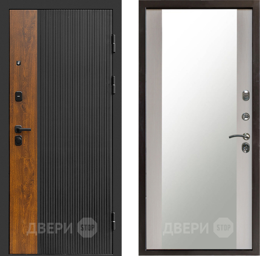 Входная металлическая Дверь Престиж Prestizh Зеркало Лиственница белая в Пушкино