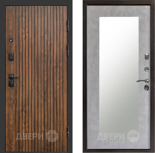 Входная металлическая Дверь Престиж Tvist Зеркло Пастораль Бетон светлый в Пушкино