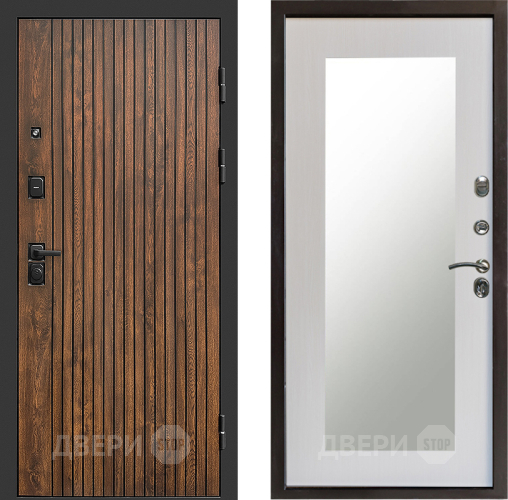 Входная металлическая Дверь Престиж Tvist Зеркло Пастораль Лиственница белая в Пушкино