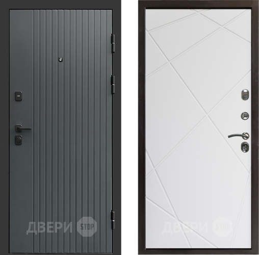 Входная металлическая Дверь Престиж Tvist Grey Лучи Бетон белый в Пушкино