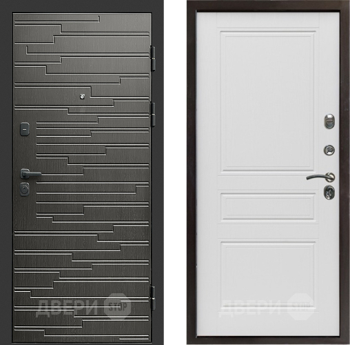 Входная металлическая Дверь Престиж Rivera Классика Лиственница белая в Пушкино