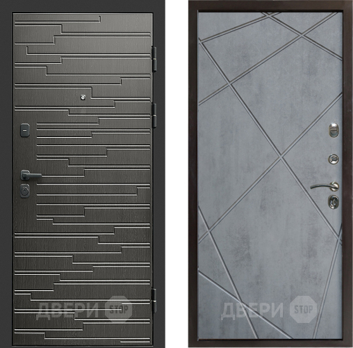 Входная металлическая Дверь Престиж Rivera Лучи Бетон темный в Пушкино