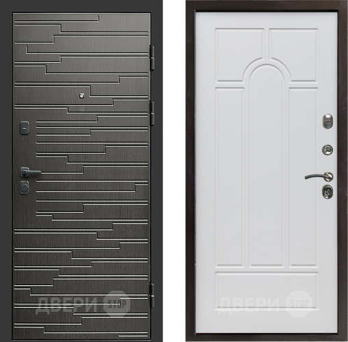 Входная металлическая Дверь Престиж Rivera Арка Белое дерево в Пушкино