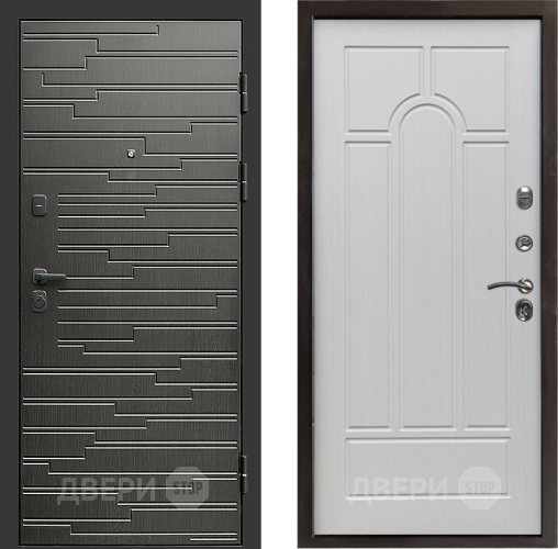 Входная металлическая Дверь Престиж Rivera Арка Лиственница белая в Пушкино