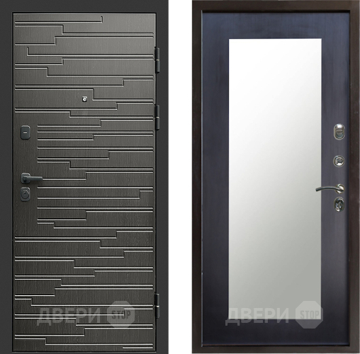 Входная металлическая Дверь Престиж Rivera Зеркло Пастораль Венге в Пушкино