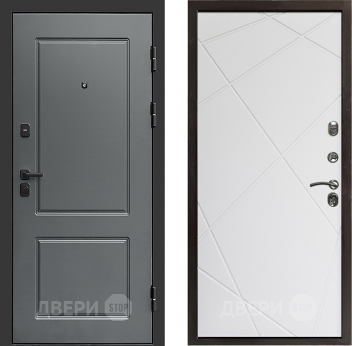 Входная металлическая Дверь Престиж Verona Лучи Бетон белый в Пушкино