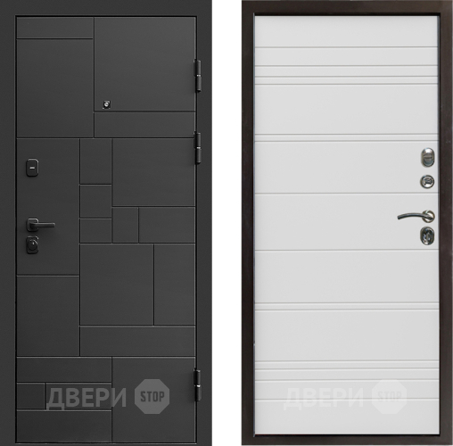 Входная металлическая Дверь Престиж Kvadro Line Белый в Пушкино