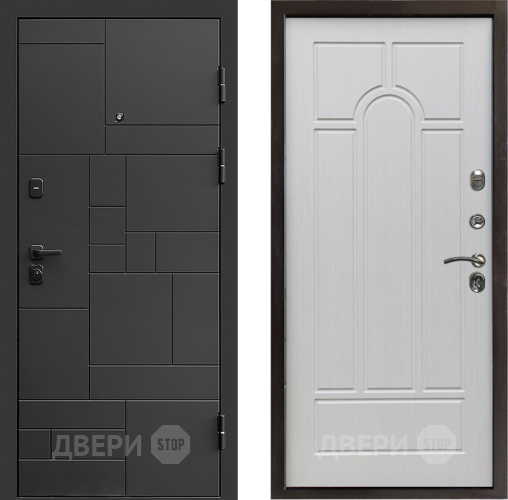 Входная металлическая Дверь Престиж Kvadro Арка Лиственница белая в Пушкино