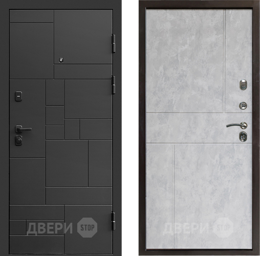 Входная металлическая Дверь Престиж Kvadro Горизонт Бетон светлый в Пушкино