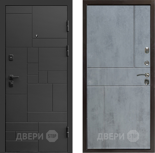 Входная металлическая Дверь Престиж Kvadro Горизонт Бетон темный в Пушкино