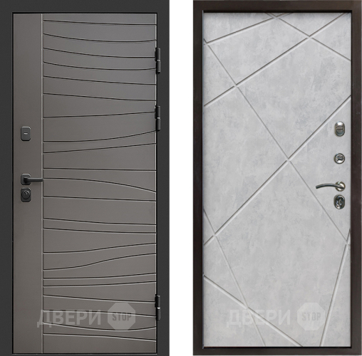 Входная металлическая Дверь Престиж Siciliya Лучи Бетон светлый в Пушкино