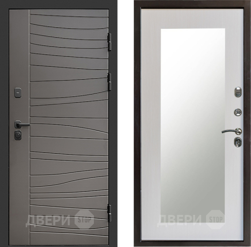 Входная металлическая Дверь Престиж Siciliya Зеркло Пастораль Лиственница белая в Пушкино