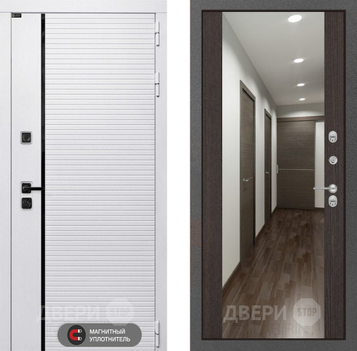 Входная металлическая Дверь Лабиринт (LABIRINT) Royal Зеркало Максимум Венге в Пушкино