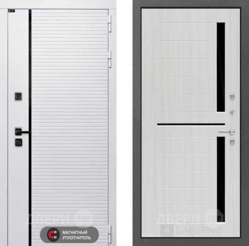 Входная металлическая Дверь Лабиринт (LABIRINT) Royal 02 Сандал белый в Пушкино