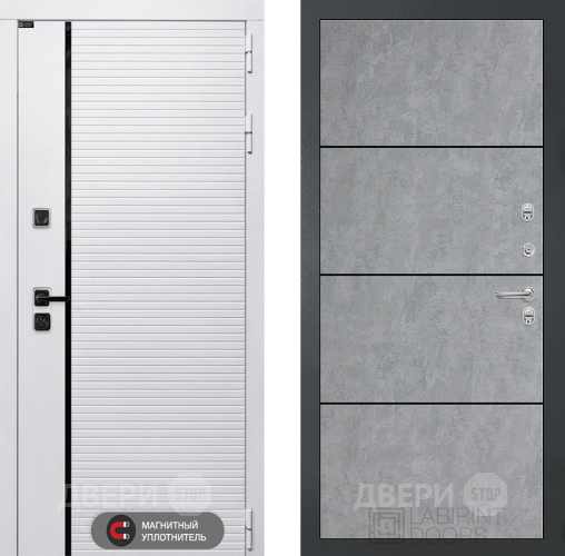 Входная металлическая Дверь Лабиринт (LABIRINT) Royal 25 Бетон светлый в Пушкино