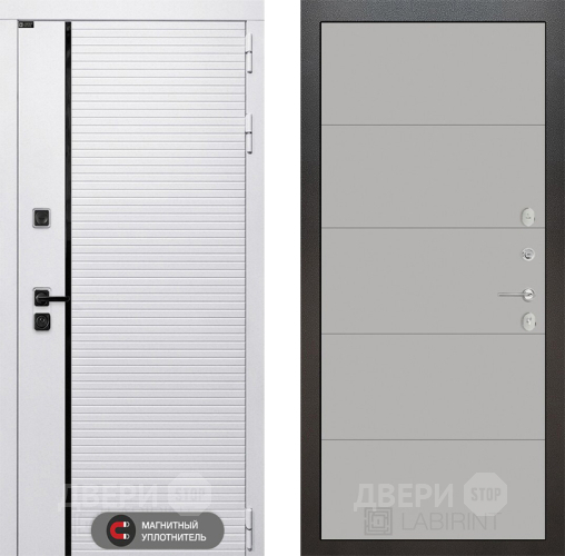 Входная металлическая Дверь Лабиринт (LABIRINT) Royal 13 Грей софт в Пушкино