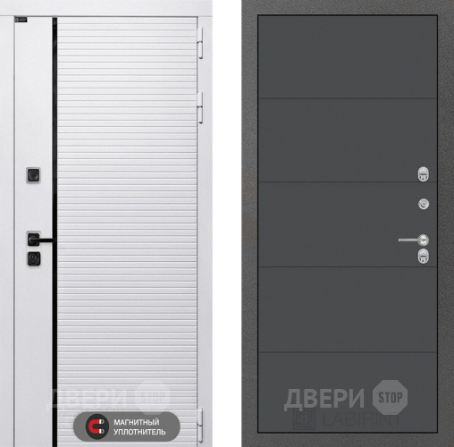 Входная металлическая Дверь Лабиринт (LABIRINT) Royal 13 Графит софт в Пушкино