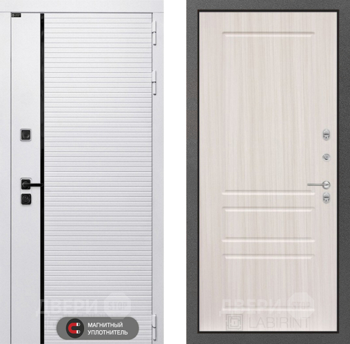 Входная металлическая Дверь Лабиринт (LABIRINT) Royal 03 Сандал белый в Пушкино