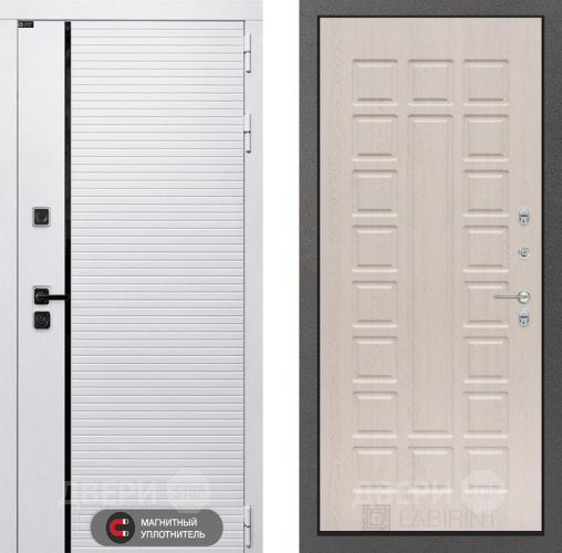 Входная металлическая Дверь Лабиринт (LABIRINT) Royal 04 Беленый дуб в Пушкино