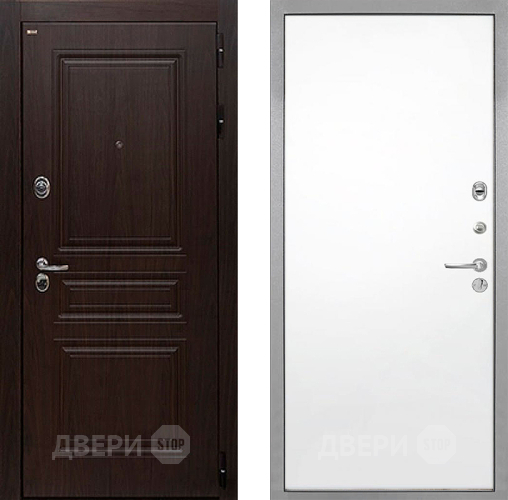 Входная металлическая Дверь Интекрон (INTECRON) Брайтон Тиковое Дерево Гладкая Силк Сноу в Пушкино