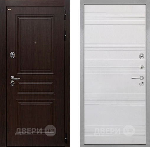 Входная металлическая Дверь Интекрон (INTECRON) Брайтон Тиковое Дерево ФЛ-316 Белый ясень в Пушкино