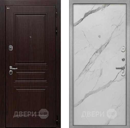 Входная металлическая Дверь Интекрон (INTECRON) Брайтон Тиковое Дерево Гладкая Мрамор натуральный арктик в Пушкино