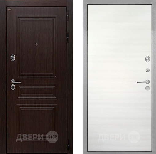 Входная металлическая Дверь Интекрон (INTECRON) Брайтон Тиковое Дерево Гладкая Дуб сильвер поперечный в Пушкино