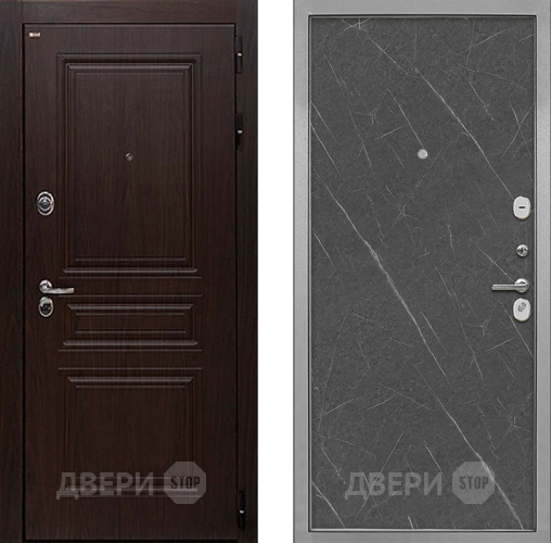 Входная металлическая Дверь Интекрон (INTECRON) Брайтон Тиковое Дерево Гладкая Гранит лава оникс в Пушкино