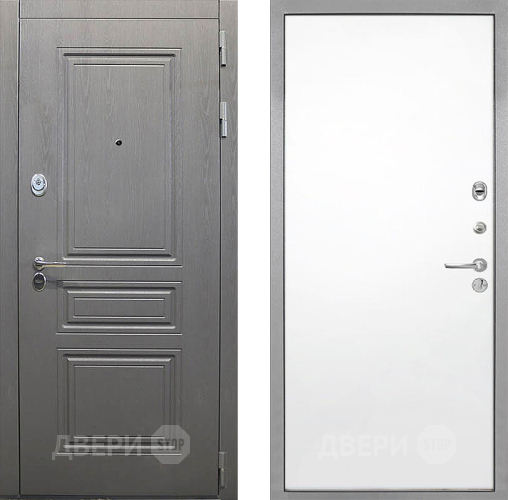 Входная металлическая Дверь Интекрон (INTECRON) Брайтон Графит Гладкая Силк Сноу в Пушкино