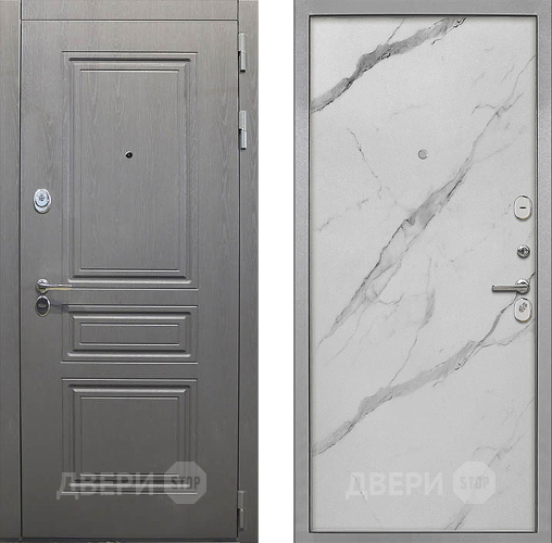 Дверь Интекрон (INTECRON) Брайтон Графит Гладкая Мрамор натуральный арктик в Пушкино