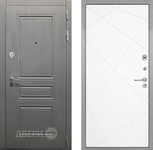 Входная металлическая Дверь Интекрон (INTECRON) Брайтон Графит Лучи-М Софт милк в Пушкино