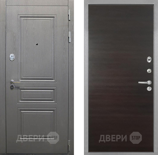 Входная металлическая Дверь Интекрон (INTECRON) Брайтон Графит Гладкая Эковенге поперечный в Пушкино